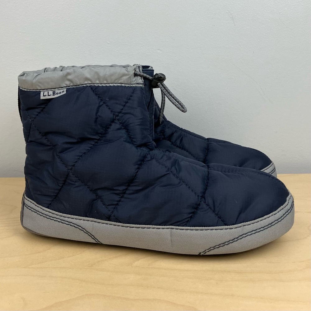 L.L. Bean Women’s Size 7.5-8.5 (XS) Quilted Camp Puffer Bootie Slippers Navy